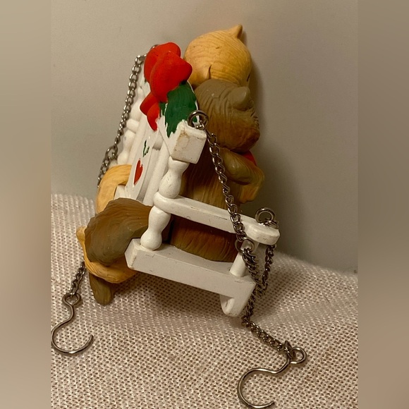 Vintage cat ornament Hallmark Our Christmas Together 1993 cat couple on a Swing - Picture 10 of 16